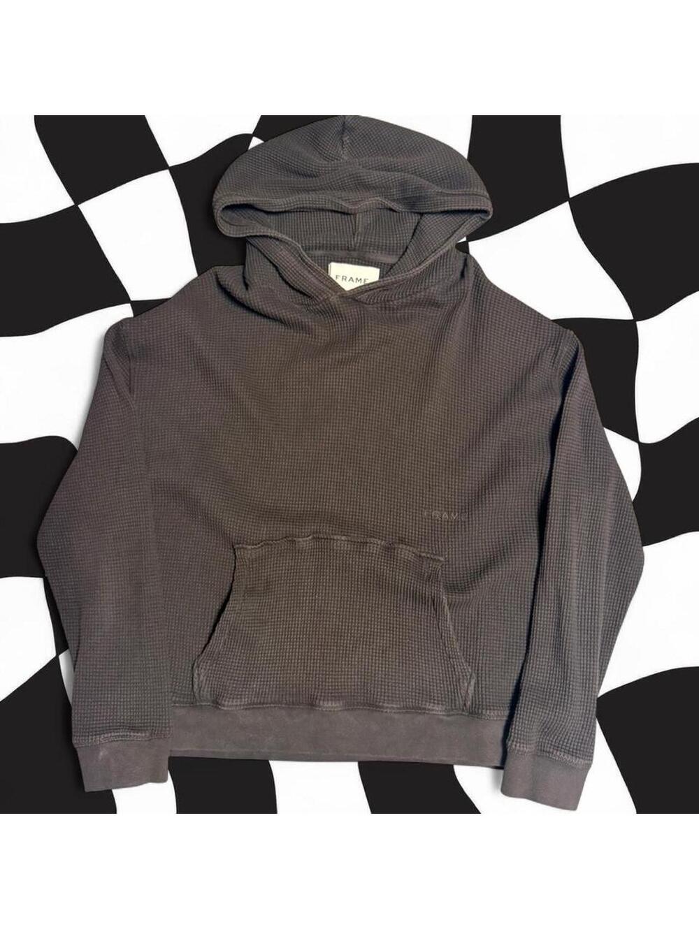 Frame black waffle hoodie